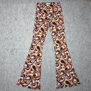 Bershka Retro 70s Psychedelic Paisley Flare Pants - Size S Small High Waisted